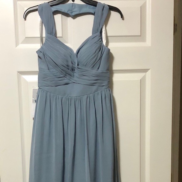 Dusty Blue Bridesmaid Dress - Azazie - Picture 6 of 7